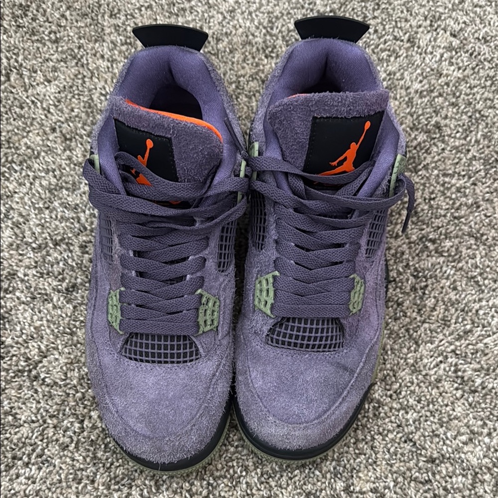 Jordan Purple and Orange Sneakers with Suede Upper